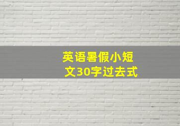 英语暑假小短文30字过去式