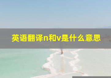 英语翻译n和v是什么意思