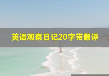 英语观察日记20字带翻译