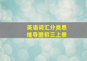 英语词汇分类思维导图初三上册