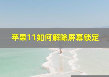 苹果11如何解除屏幕锁定