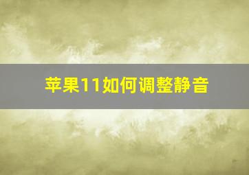 苹果11如何调整静音