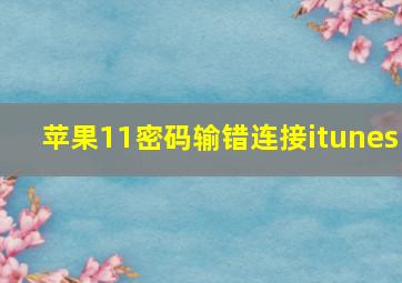 苹果11密码输错连接itunes