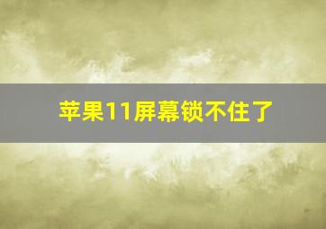 苹果11屏幕锁不住了