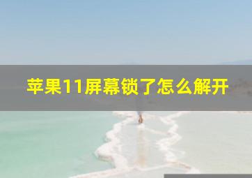 苹果11屏幕锁了怎么解开