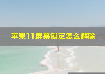 苹果11屏幕锁定怎么解除