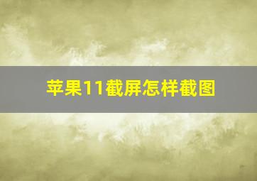 苹果11截屏怎样截图