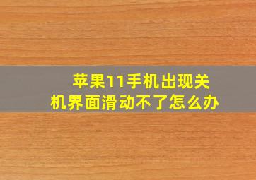 苹果11手机出现关机界面滑动不了怎么办