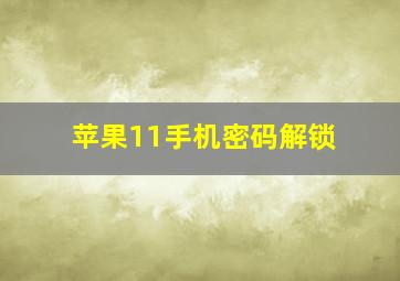 苹果11手机密码解锁