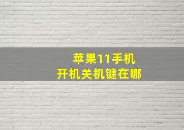 苹果11手机开机关机键在哪