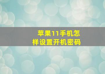 苹果11手机怎样设置开机密码