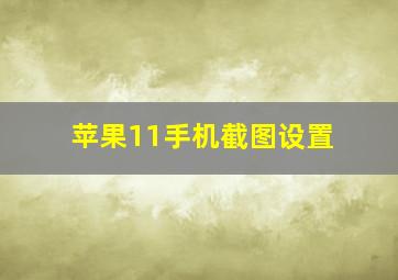 苹果11手机截图设置