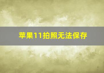 苹果11拍照无法保存