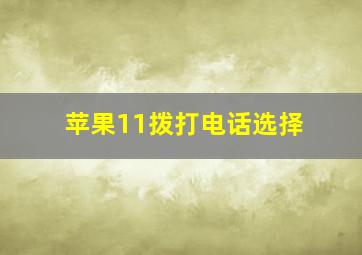 苹果11拨打电话选择