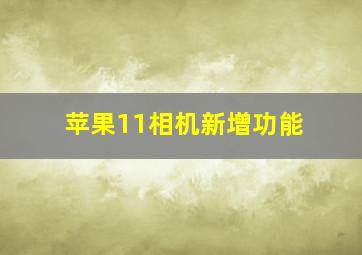 苹果11相机新增功能