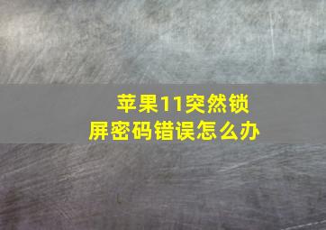 苹果11突然锁屏密码错误怎么办