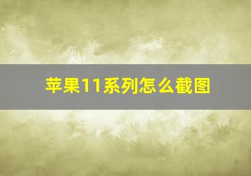 苹果11系列怎么截图