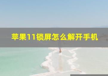 苹果11锁屏怎么解开手机