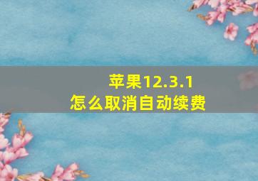 苹果12.3.1怎么取消自动续费