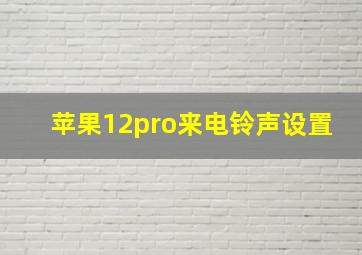 苹果12pro来电铃声设置