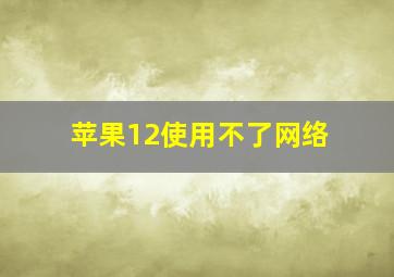 苹果12使用不了网络