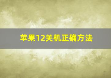 苹果12关机正确方法