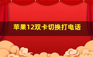 苹果12双卡切换打电话