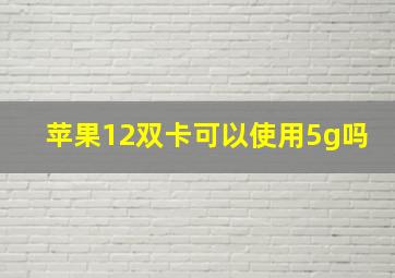 苹果12双卡可以使用5g吗