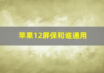 苹果12屏保和谁通用