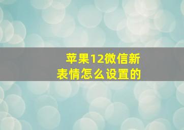 苹果12微信新表情怎么设置的