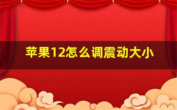 苹果12怎么调震动大小