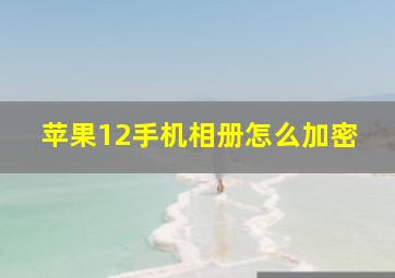 苹果12手机相册怎么加密