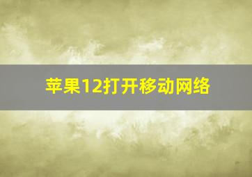 苹果12打开移动网络