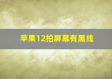 苹果12拍屏幕有黑线