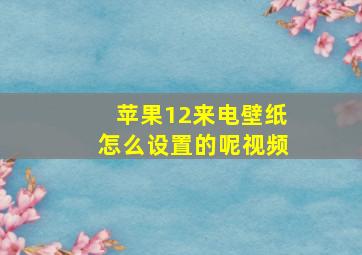 苹果12来电壁纸怎么设置的呢视频