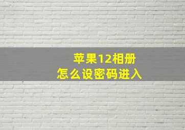 苹果12相册怎么设密码进入