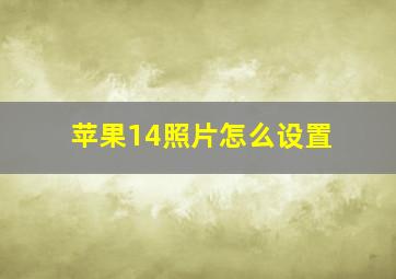 苹果14照片怎么设置