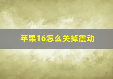 苹果16怎么关掉震动