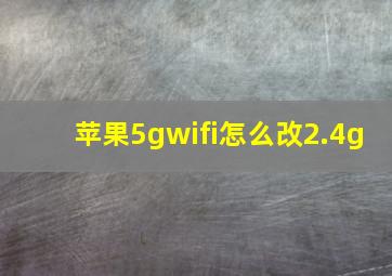 苹果5gwifi怎么改2.4g