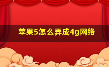 苹果5怎么弄成4g网络