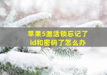 苹果5激活锁忘记了id和密码了怎么办