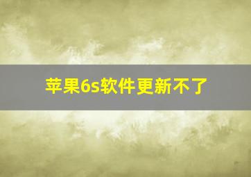 苹果6s软件更新不了