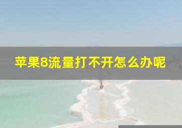 苹果8流量打不开怎么办呢