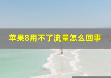 苹果8用不了流量怎么回事