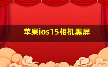 苹果ios15相机黑屏