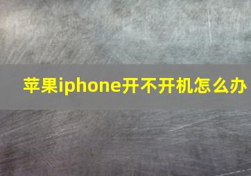 苹果iphone开不开机怎么办