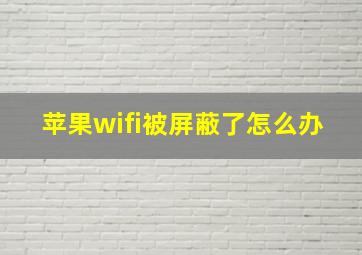 苹果wifi被屏蔽了怎么办