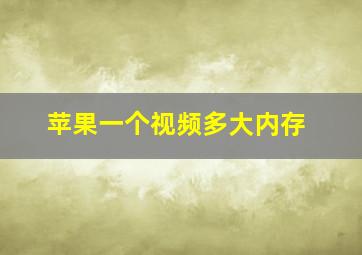 苹果一个视频多大内存