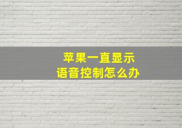 苹果一直显示语音控制怎么办