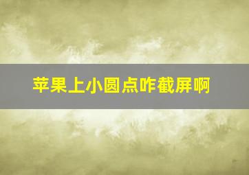 苹果上小圆点咋截屏啊